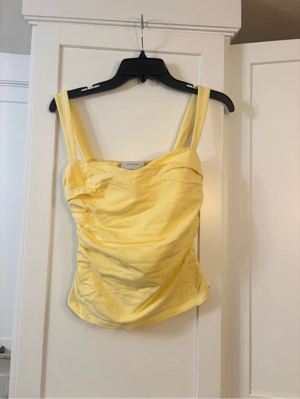 new Reformation Trish layered sweetheart neckline knit tank top in Pineapple - Picture 8 of 11